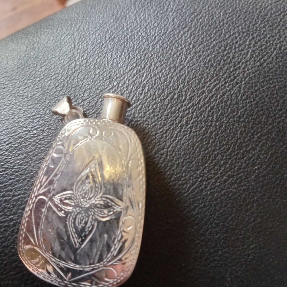 Vintage perfume necklace flask